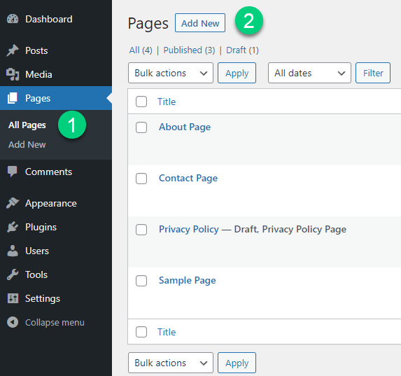 Add Wp Page Add Wp Page