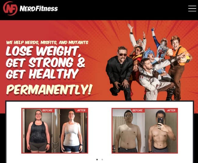 Subscription Website Example - Nerd Fitness Prime