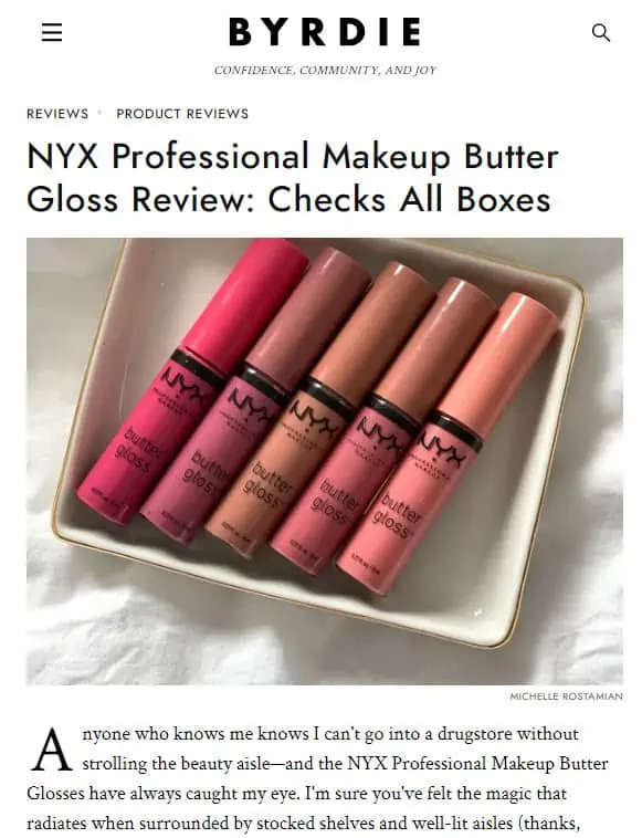 Nyx Makeup Butter Gloss Review