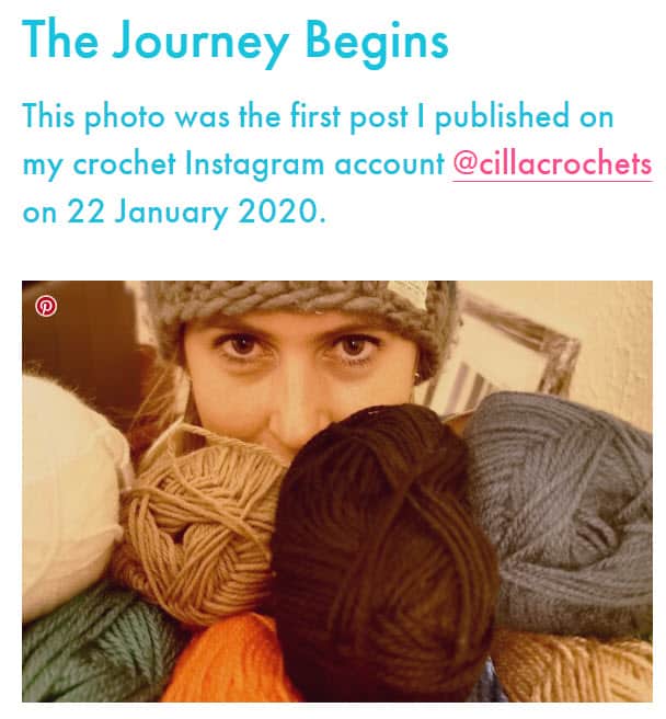 Crochet Blog Personal Stories Example