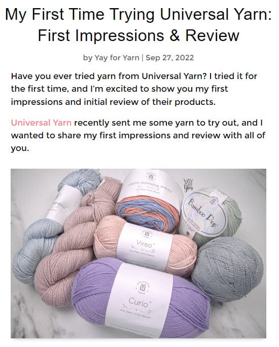 Crochet Blog Product Review Post Example