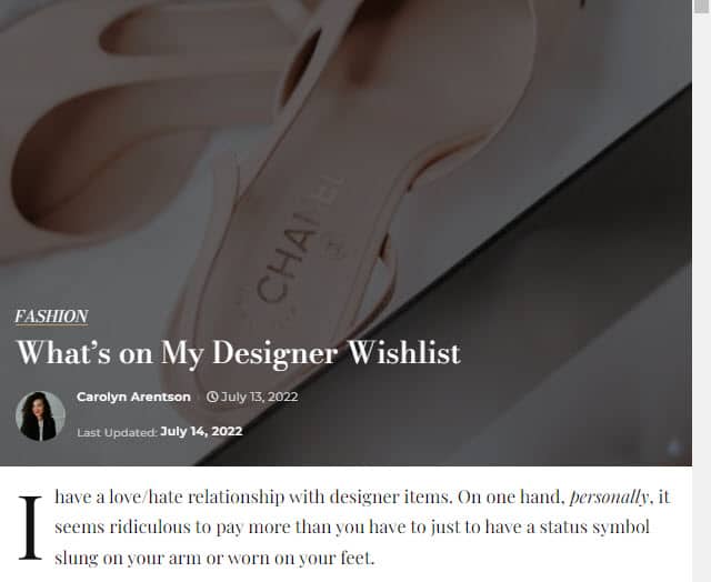Fashion Blog Wishlist Post Example