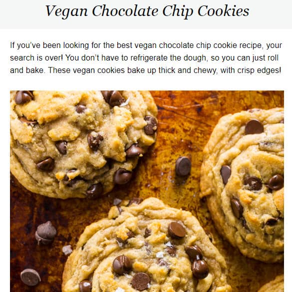 Food Blog Recipe Post Example