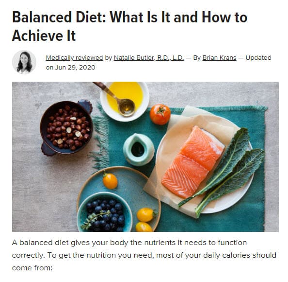 Nutrition Blog Nutrition Education Post Example