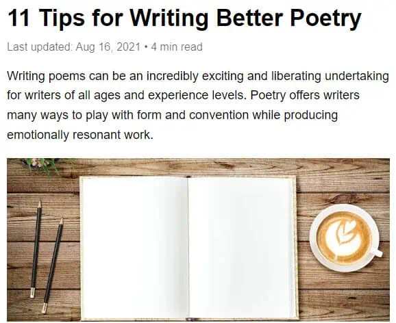 Poetry Blog Tips Post Example