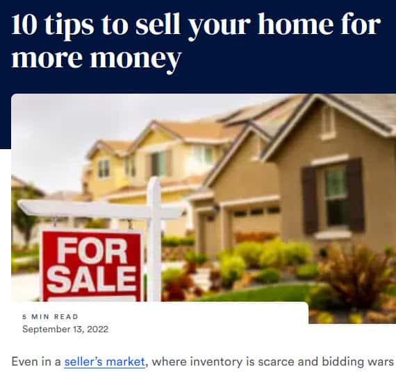 Real Estate Blog Home Buying Selling Tips Post Example