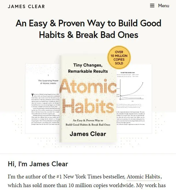 James Clear Blog Example