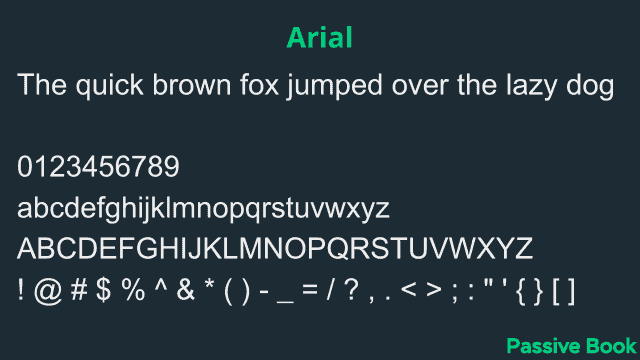 Arial Font