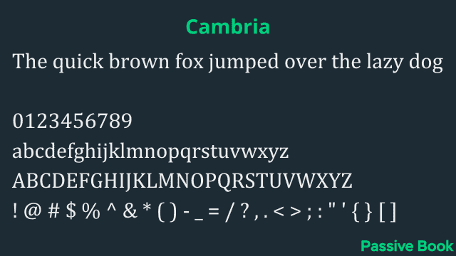 Cambria Font