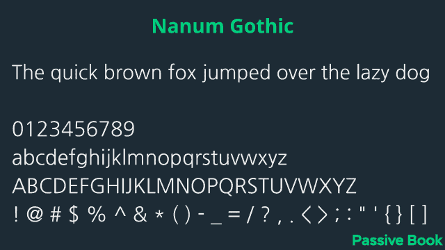 Nanum Gothic Font