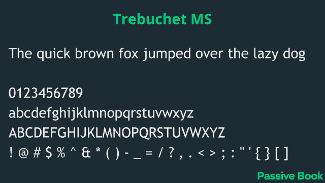 Trebuchet Ms Font