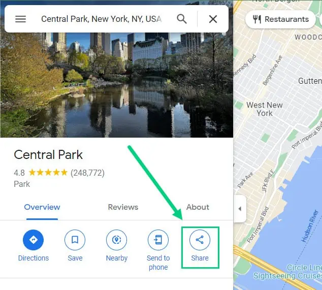 Google Maps Embed Step 1 Share