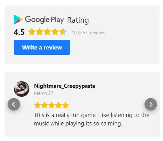 Playstore Review Widget